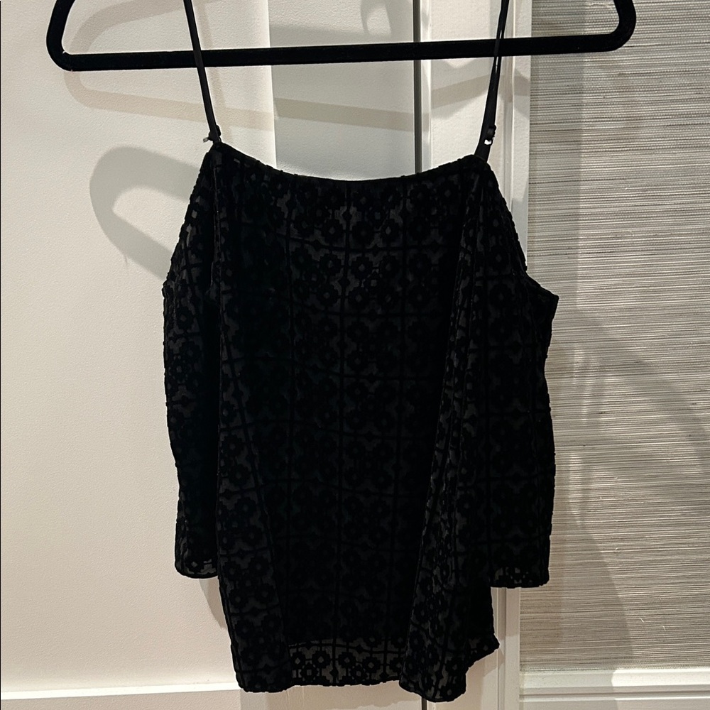 Bailey 44 Black Velvet Floral Top